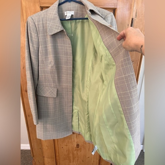 Worthington Stretch Lightweight Plaid Jacket/Blazer Size 12 Academia - Picture 4 of 11